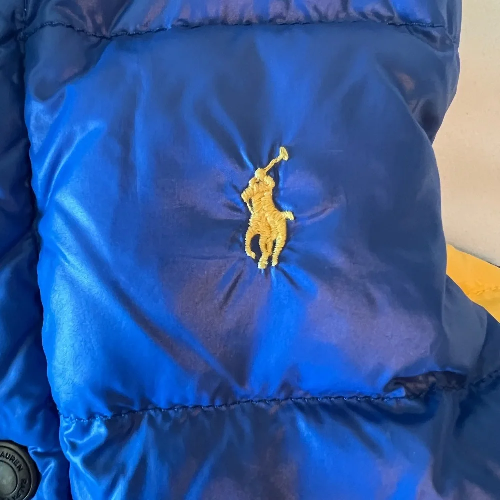 Polo Ralph Lauren Down Puffer Vest Boys 18 Month Blue yellow reversible